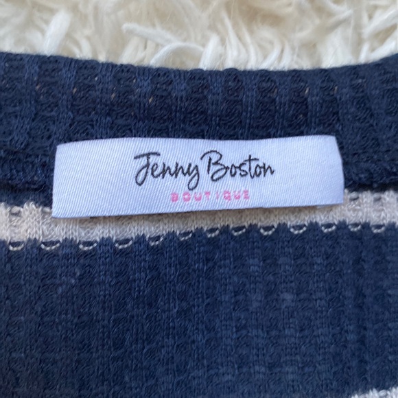 π2X HPπ Jenny Boston V-Neck Waffle Sleeveless Top π Navy & White - Picture 11 of 12